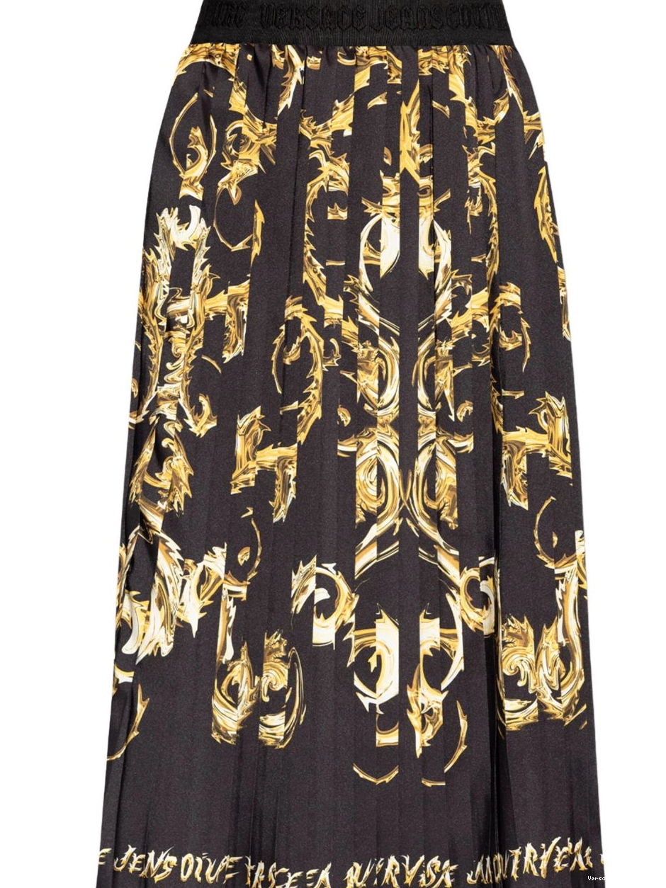 Cheap Chromo Women Jeans midi Versace skirt Couture Couture pleated 0811
